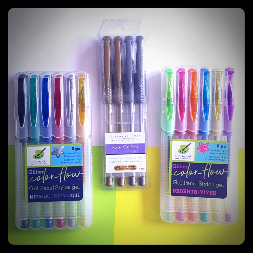 16 pieces Colored and Metallic Gel Pens Multi Colors